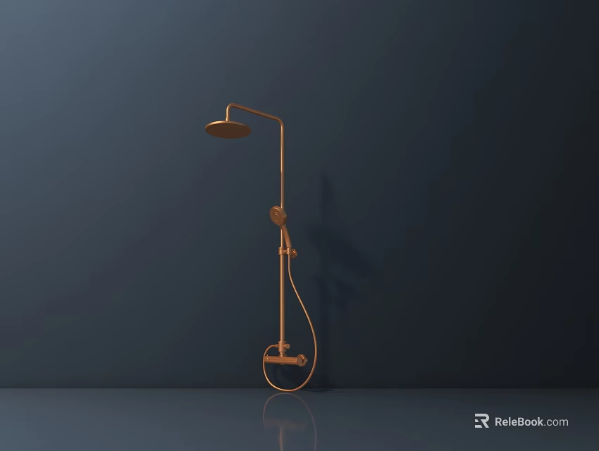 Modern Copper Lighting Combination With Ceiling And Wall Mounted Fixtures Smooth Gray Surface 3d model 