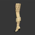 Stylish Beige Knee High Boots With Structured Straps And Modern Fashion Design