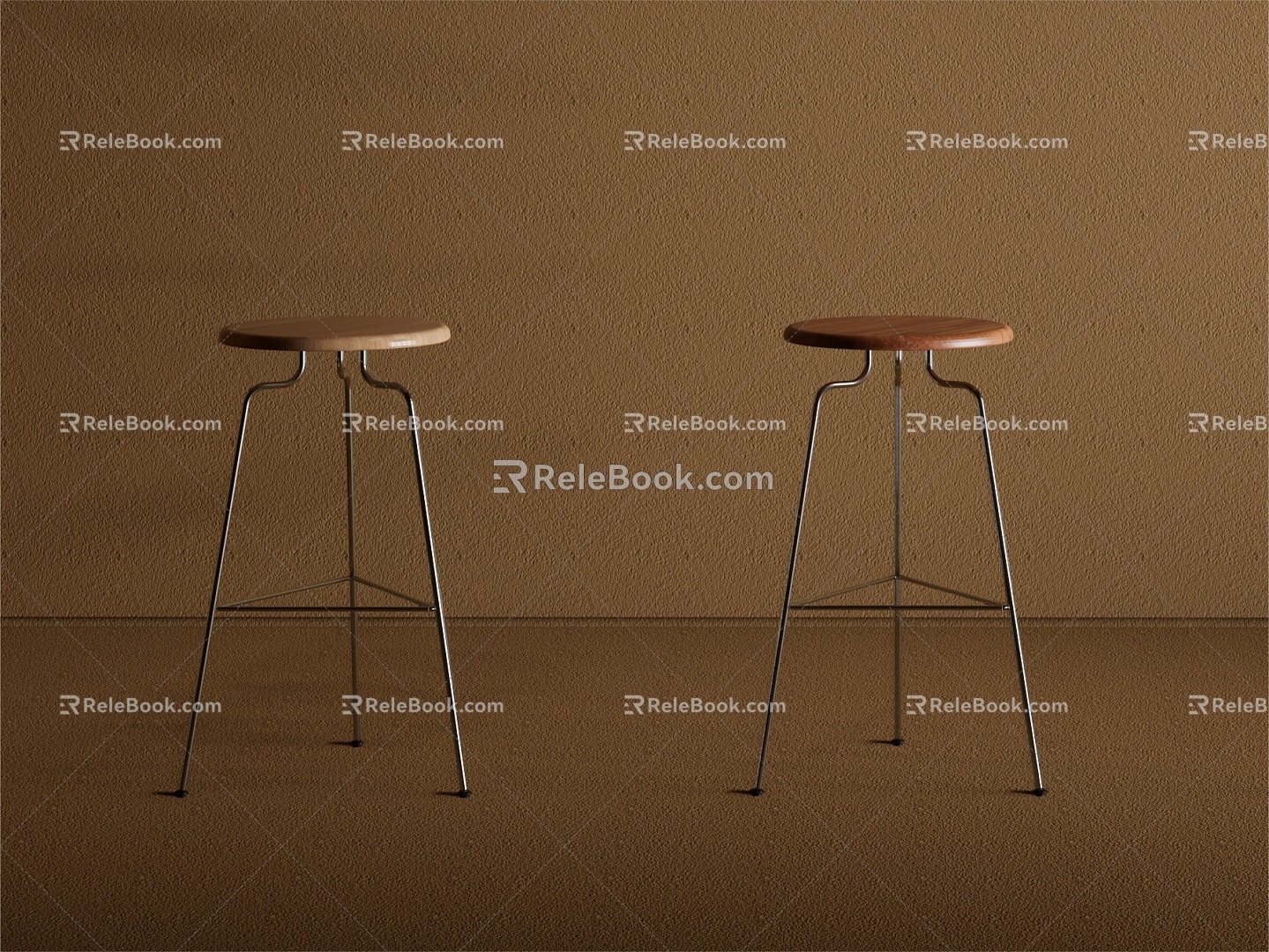 Bar Chair Nordic Style Bar Chair Antique Style Stool Metal Stool 3d model