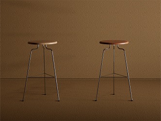 Bar Chair Nordic Style Bar Chair Antique Style Stool Metal Stool 3d model