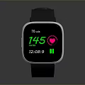 Smart Fitness Watch With Heart Rate Monitor Time Date Battery And Black Strap