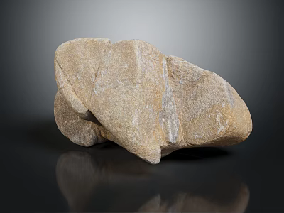 Natural Stone Material with Distinctive Surface Texture and Smooth Finish on Black Background 3d model