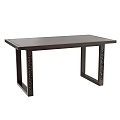 Elegant Dark Colored Wooden Dining Table With Rectangular Shape And Carved Legs 3d model