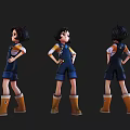 Game And Movie Cartoon Character 3D Model Multiple Angle Views Blue Overalls Yellow Boots