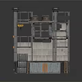 Industrial Machinery Structure With Multi layered Metal Frame And Storage Containers