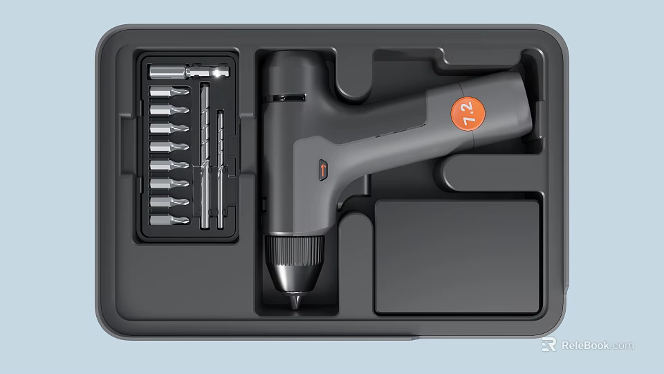 Professional Hardware Tool Set With Power Drill And Multiple Drill Bits In Case 3d model 