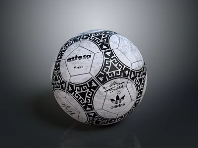 Adidas Series Football With Black And White Geometric Patterns And Astera Logo 3d model