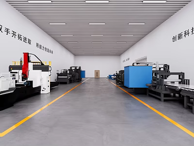 Modern Industrial Workshop Featuring Advanced Machinery Equipment And Innovative Technology 3d model