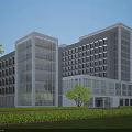 Modern Office Building Featuring Glass Curtain Walls Contemporary Facade And Green Surroundings