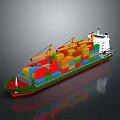 Container Ship With Colorful Containers And Multiple Deck Cranes
