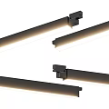 Sleek Modern LED Strip Lighting Fixtures With Black Mounts And Illuminated Strips