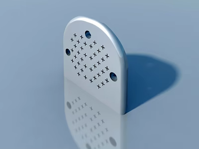 Swing Door Metal Fitting With Semicircular Design Holes And X Patterns 3d model