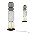 Modern Floor Lamp With Glass Elements Marble Structure And Warm Illumination 3d model
