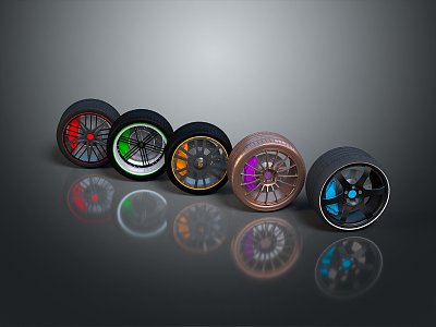 Modern tire wheel Volkswagen wheel hub 3d model