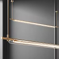 Chic Modern Gold Linear Pendant Light With Glass Shade For Kitchen Interior