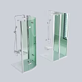 Modern Glass Shower Sauna Enclosure With Metal Frame Curved And Square Design