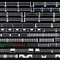 Various Types Of Railings Design Styles With Patterns Grids And Decorative Details