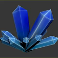 Decorative Ornament Set with Blue Crystal Cluster Shiny Glossy Design for Home Decor
