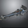 Futuristic Lego Style Sci Fi Spaceship Model With Cockpit And Metallic Engines
