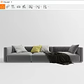 Modern three-person sofa 3d model