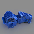 Blue Industrial Sand Washing Equipment With Rotary Drum And Screening System