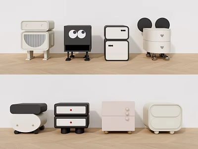 Children's Room Bedside Cabinet Combination 3d model