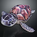 Soft Purple And Pink Turtle Stuffed Toy With Colorful Shell Patterns 3d model