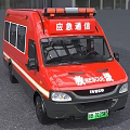Red IVECO Emergency Communication Rescue Van With Roof Emergency Lights And Rescue Signage
