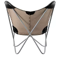 Modern Black Leather Accent Chair With Cross Metal Frame And Stitching Detail