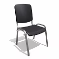 Modern Simple Leisure Chair With Black Fabric Seat And Metal Frame