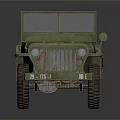 Vintage Green Military Jeep Featuring White Star Emblem Open Top And Classic Off Road Tires