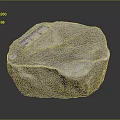 Natural Raw Stone Material Block With Measuring Ruler Showing Surface Texture And Dimensions 3d model