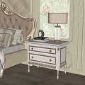 European-style bedside table 3d model