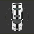 White Muscle Car With Black Stripes Red Brake Calipers And Yellow Front Lip