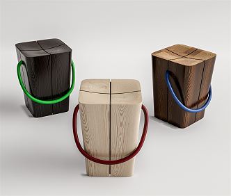 Modern Stool Log Ottoman 3d model