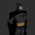 Animated Batman Character In Classic Costume With Yellow Belt And Bat Symbol Standing Pose