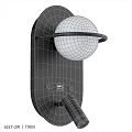 Stylish Modern Wall Lamp Featuring Spherical White Shade Black Base Circular Ring And USB Port