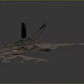 Detailed Metallic Airplane Model With Symmetric Mechanical Blades And Gray Background
