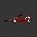 Red Go Kart With Open Design Black Seats Steering Wheel And Large Wheels