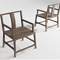 Two Wooden Armchairs With Modern Design Sleek Armrests And Clean Lines