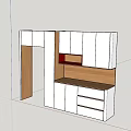 Modern White Sideboard Cabinet With Wooden Top Open Shelf And Drawers
