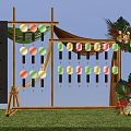 Traditional Lantern Riddles Photo Spot With Bamboo Frame Colorful Lanterns And Floral Decorations