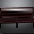 Red Slatted Bench Furniture with Black Legs and Simple Classic Design