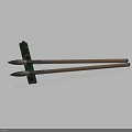 Wooden Chopsticks With Green Chopstick Rest Practical For Daily Household Use
