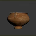 Handcrafted Orange Clay Pot With Two Handles Stable Base And Textured Surface For Daily Use