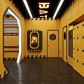 Vibrant Playground With Colorful Bomb Game And Bright Yellow Black Striped Design