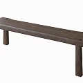 Simple Rustic Wooden Bench With Solid Flat Surface And Four Sturdy Legs 3d model