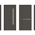 Modern Security Doors With Sleek Design And Durable Metal Construction 3d model