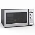 Modern Countertop Kitchen Microwave Oven With Digital Display And Control Knobs 3d model