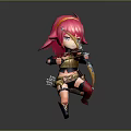 3D Anime Style Game Character With Pink Hair Combat Outfit And Thigh Straps